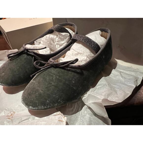 NIB Noralee Rylee + Cru Ballet Flats Velvet French Blue Shoes Size 12 NEW - Picture 6 of 10